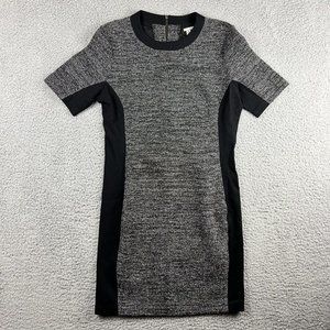 Halogen Women's Casual Knee Length Gray Black Dress, Full Zip Size 10 Petite 10p